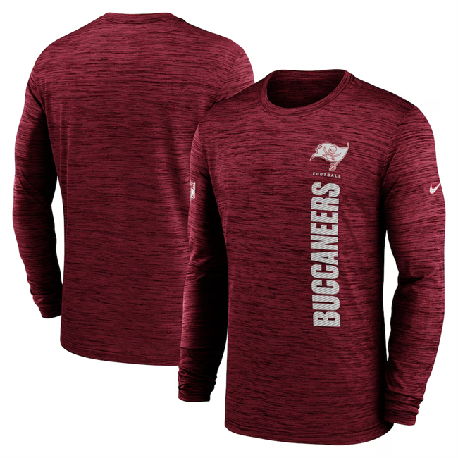 Men's Tampa Bay Buccaneers Scarlet 2024 Sideline Team Velocity Performance Long Sleeve T-Shirt